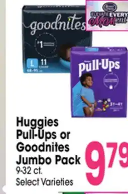 Jewel-Osco Huggies Pull-Ups or Goodnites Jumbo Pack offer