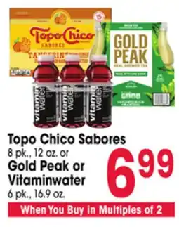 Jewel-Osco Topo Chico Sabores 8 pk., 12 oz. or Gold Peak or Vitaminwater 6 pk., 16.9 oz offer