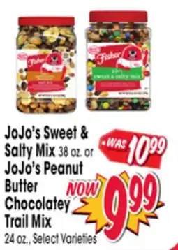 Jewel-Osco JoJo's Sweet & Salty Mix 38 oz. or JoJo's Peanut Butter Chocolatey Trail Mix 24 oz offer