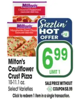 Jewel-Osco Milton's Cauliflower Crust Pizza offer