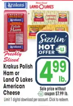 Jewel-Osco Krakus Polish Ham or Land O Lakes American Cheese offer