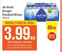 Mariano's 40-Pack Kroger Purified Water offer
