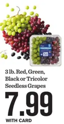 Mariano's Red, Green, Black or Tricolor Seedless Grapes offer