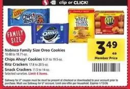 Safeway Nabisco Family Size Oreo Cookies offer