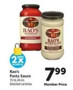 Safeway Rao's Pasta Sauce offer