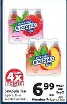 Safeway Snapple Tea offer