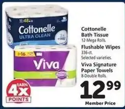 Safeway Cottonelle Bath Tissue, Flushable Wipes, Viva Signature Paper Towels offer