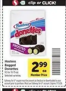 Safeway Hostess Bagged Donettes offer