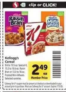 Safeway Kellogg's Cereal offer