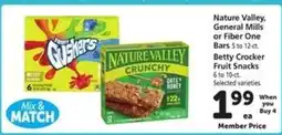 Safeway Nature Valley, General Mills or Fiber One Bars / Betty Crocker Fruit Snacks offer
