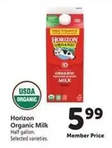 Safeway Horizon Organic Milk offer