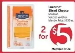Safeway Lucerne Sliced Cheese offer