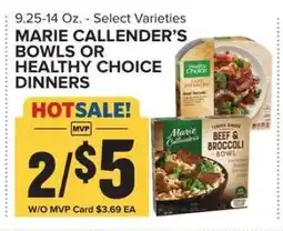 Food Lion Marie Callender's Bowls or Healthy Choice Dinners offer