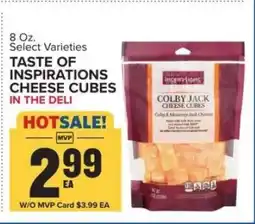 Food Lion Taste of Inspirations Cheese Cubes offer