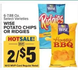 Food Lion Wise Potato Chips or Ridgies offer
