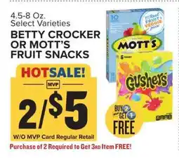 Food Lion Betty Crocker or Mott's Fruit Snacks offer
