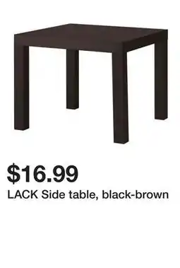 Ikea LACK Side table, black-brown offer
