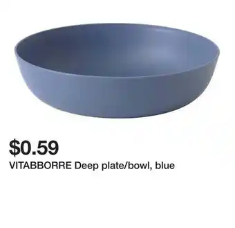Ikea VITABBORRE Deep plate/bowl, blue offer