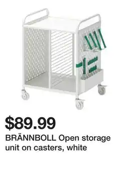 Ikea BRÄNNBOLL Open storage unit on casters, white offer