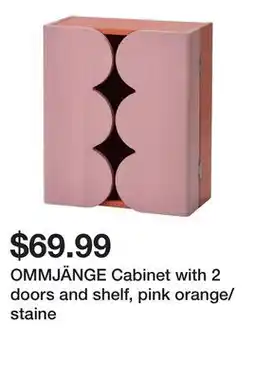 Ikea OMMJÄNGE Cabinet with 2 doors and shelf, pink orange/staine offer