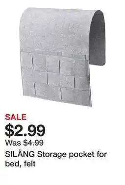 Ikea SILÄNG Storage pocket for bed, felt offer