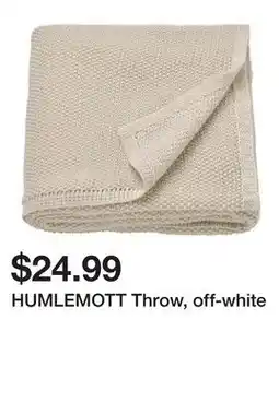 Ikea HUMLEMOTT Throw, off-white offer