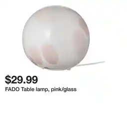 Ikea FADO Table lamp, pink/glass offer
