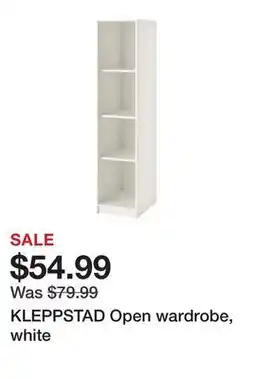 Ikea KLEPPSTAD Open wardrobe, white offer