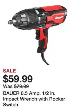 Harbor Freight Tools BAUER 8.5 Amp, 1/2 in. Impact Wrench with Rocker Switch offer