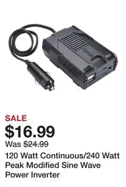 Harbor Freight Tools 120 Watt Continuous/240 Watt Peak Modified Sine Wave Power Inverter offer