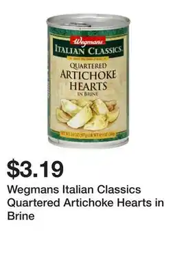 Wegmans Wegmans Italian Classics Quartered Artichoke Hearts in Brine offer