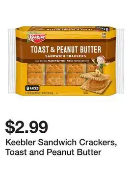 Wegmans Keebler Sandwich Crackers, Toast and Peanut Butter offer