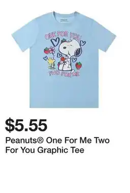 Five Below Peanuts One For Me Two For You Graphic Tee offer