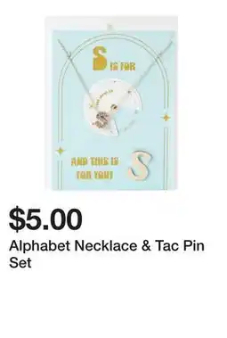Five Below Alphabet Necklace & Tac Pin Set offer