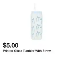 Five Below Printed Glass Tumbler With Straw offer