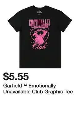 Five Below Garfield Emotionally Unavailable Club Graphic Tee offer