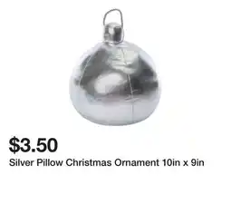 Five Below Silver Pillow Christmas Ornament 10in x 9in offer