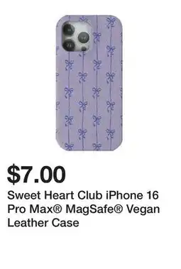 Five Below Sweet Heart Club iPhone 16 Pro Max MagSafe Vegan Leather Case offer