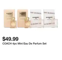 Marshalls COACH 4pc Mini Eau De Parfum Set offer