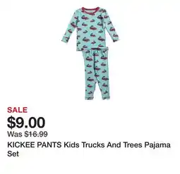 Marshalls KICKEE PANTS Kids Trucks And Trees Pajama Set offer