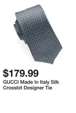 Marshalls GUCCI Made In Italy Silk Crossbit Designer Tie offer