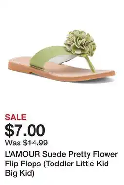 Marshalls L'AMOUR Suede Pretty Flower Flip Flops (Toddler Little Kid Big Kid) offer