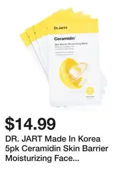 Marshalls DR. JART Made In Korea 5pk Ceramidin Skin Barrier Moisturizing Face Masks offer
