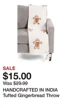 Marshalls HANDCRAFTED IN INDIA Tufted Gingerbread Throw offer