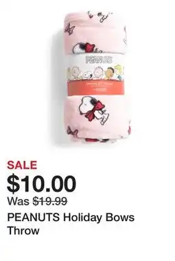 Marshalls PEANUTS Holiday Bows Throw offer