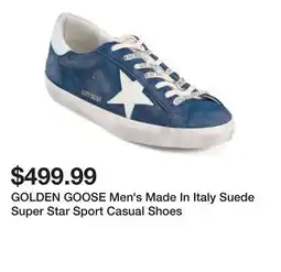 Marshalls GOLDEN GOOSE Men's Made In Italy Suede Super Star Sport Casual Shoes offer