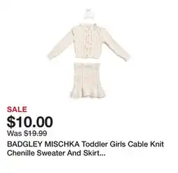 Marshalls BADGLEY MISCHKA Toddler Girls Cable Knit Chenille Sweater And Skirt Set offer