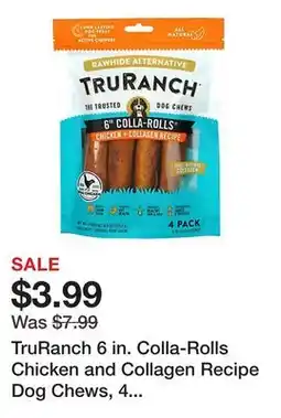 Tractor Supply Company TruRanch 6 in. Colla-Rolls Chicken and Collagen Recipe Dog Chews, 4 pk offer