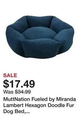 Tractor Supply Company MuttNation Fueled by Miranda Lambert Hexagon Doodle Fur Dog Bed, Navy, 30 x 30 in offer