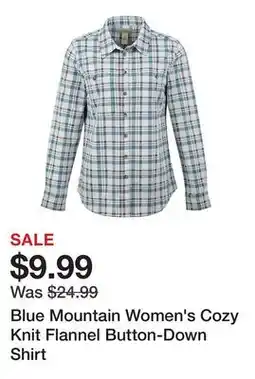 Tractor Supply Company Blue Mountain Women's Cozy Knit Flannel Button-Down Shirt offer